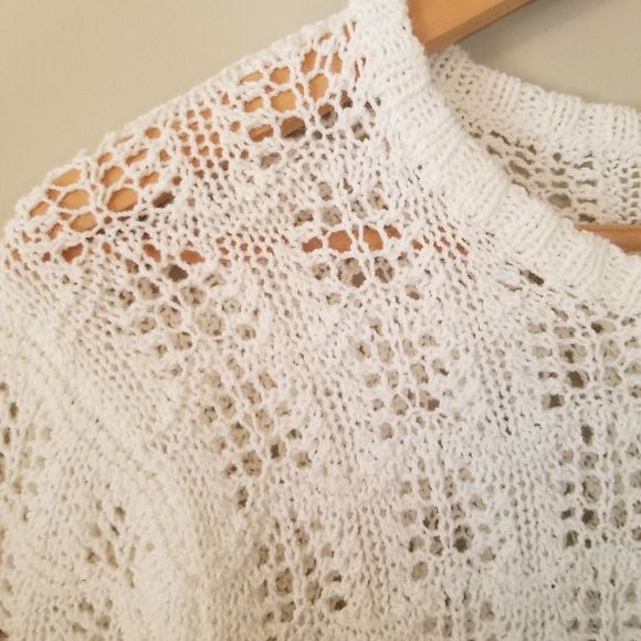 𝅺VINTAGE Light Wave Knit Pullover Sweater Size Medium - Picture 3 of 7